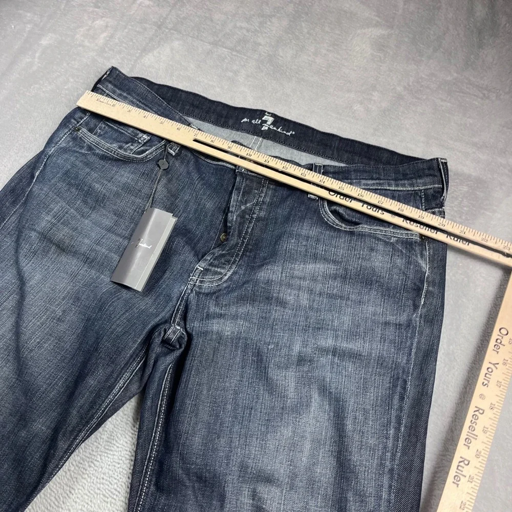 7 For All Mankind Standard Straight Leg Jeans Mens 38 Blue‎ T521408S Button Fly